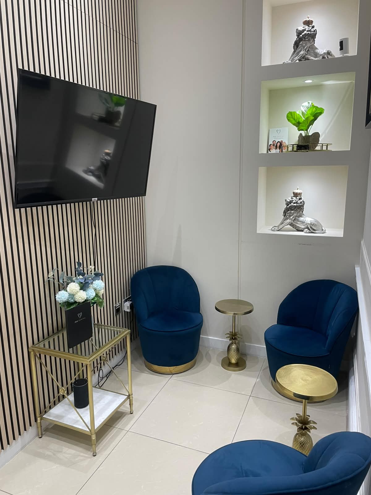 Reception lounge with velvet seating